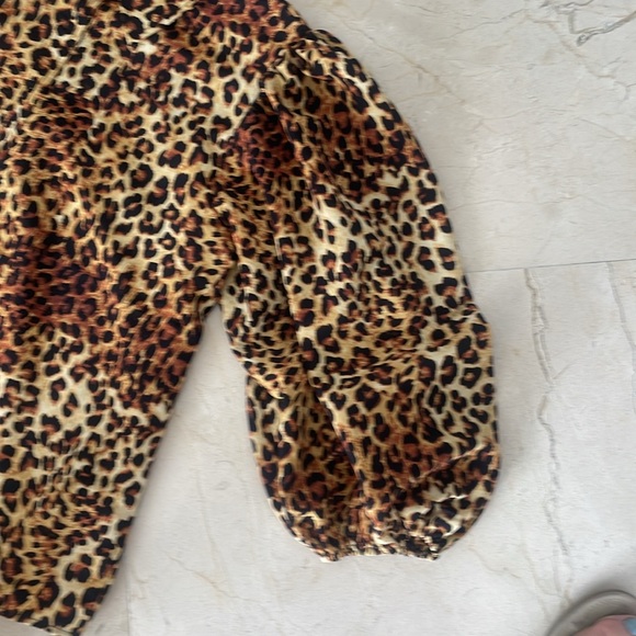 NWT RACHEL RAY CHEETAH PUFF SLEEVE BLOUSE - Picture 4 of 6